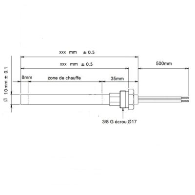 Résistance Bougie 3.8G 12.5-170-350